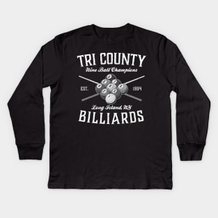 TRI COUNTY BILLIARDS LONG ISLAND NEW YORK Kids Long Sleeve T-Shirt